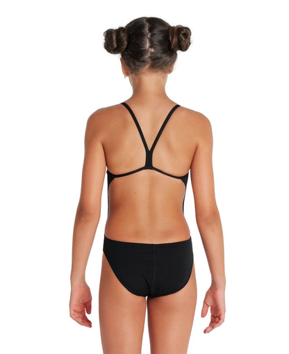 Arena Girls Team Swimsuit Challenge Solid Black White