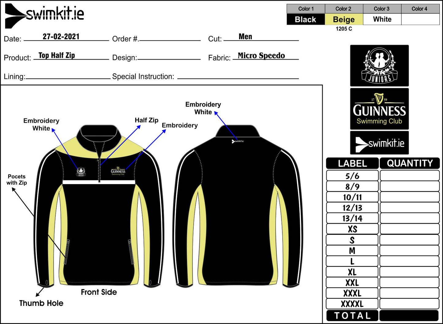 Guinness Half Zip Training Top