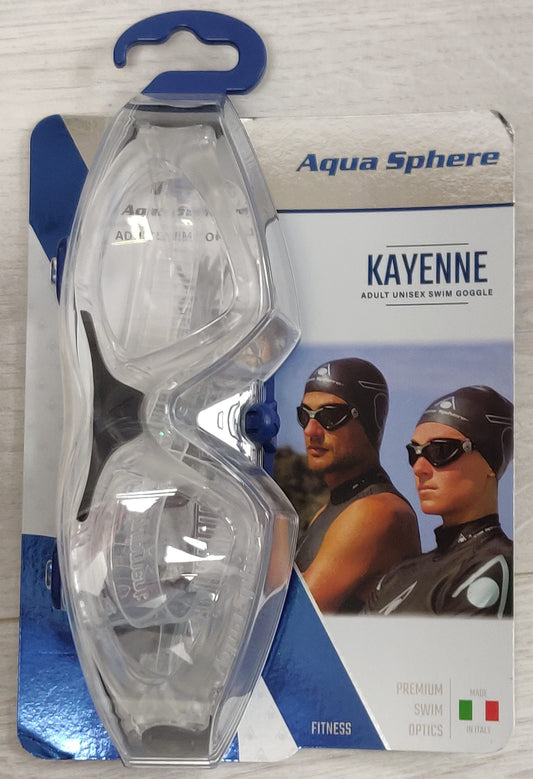 Aqua Sphere Kayenne Clear Lens Goggles - Black / Clear /UNISEX