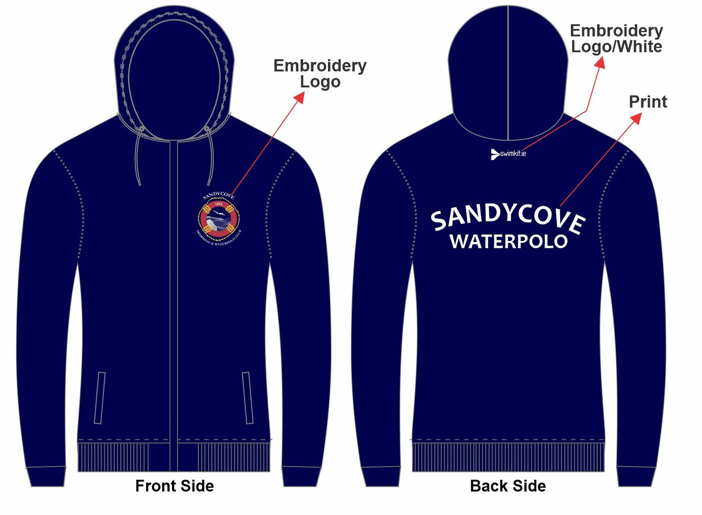 Sandycove Waterpolo Zip Hoodie