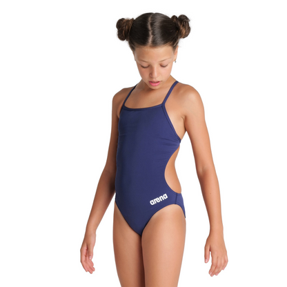 Arena Girls Team Swimsuit Challenge Solid Navy White